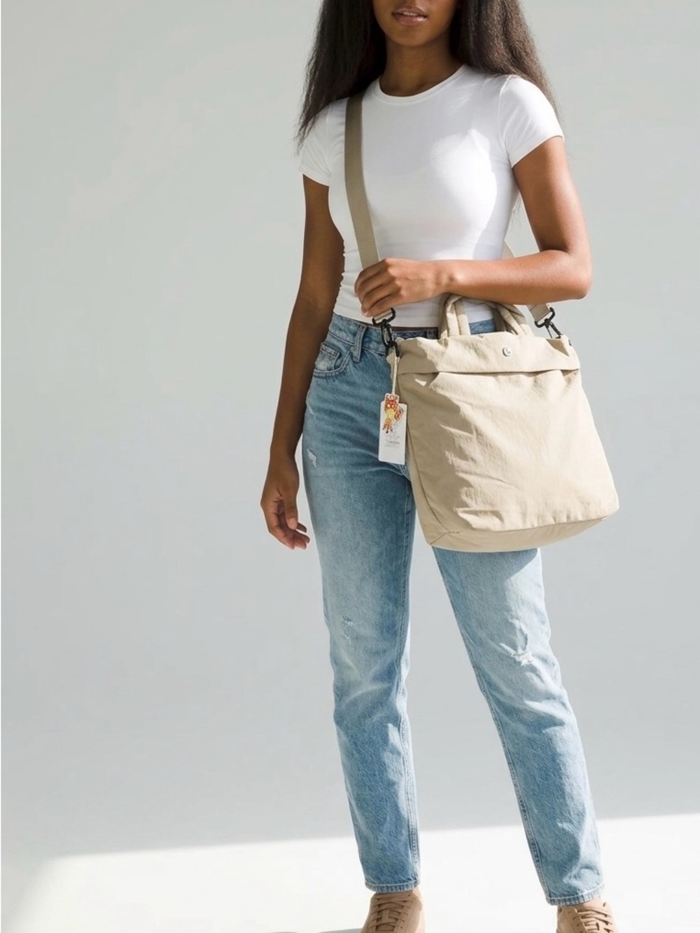 Large Lightweight Water-Resistant Minimalist Tote Shoulder Crossbody Gym Bag